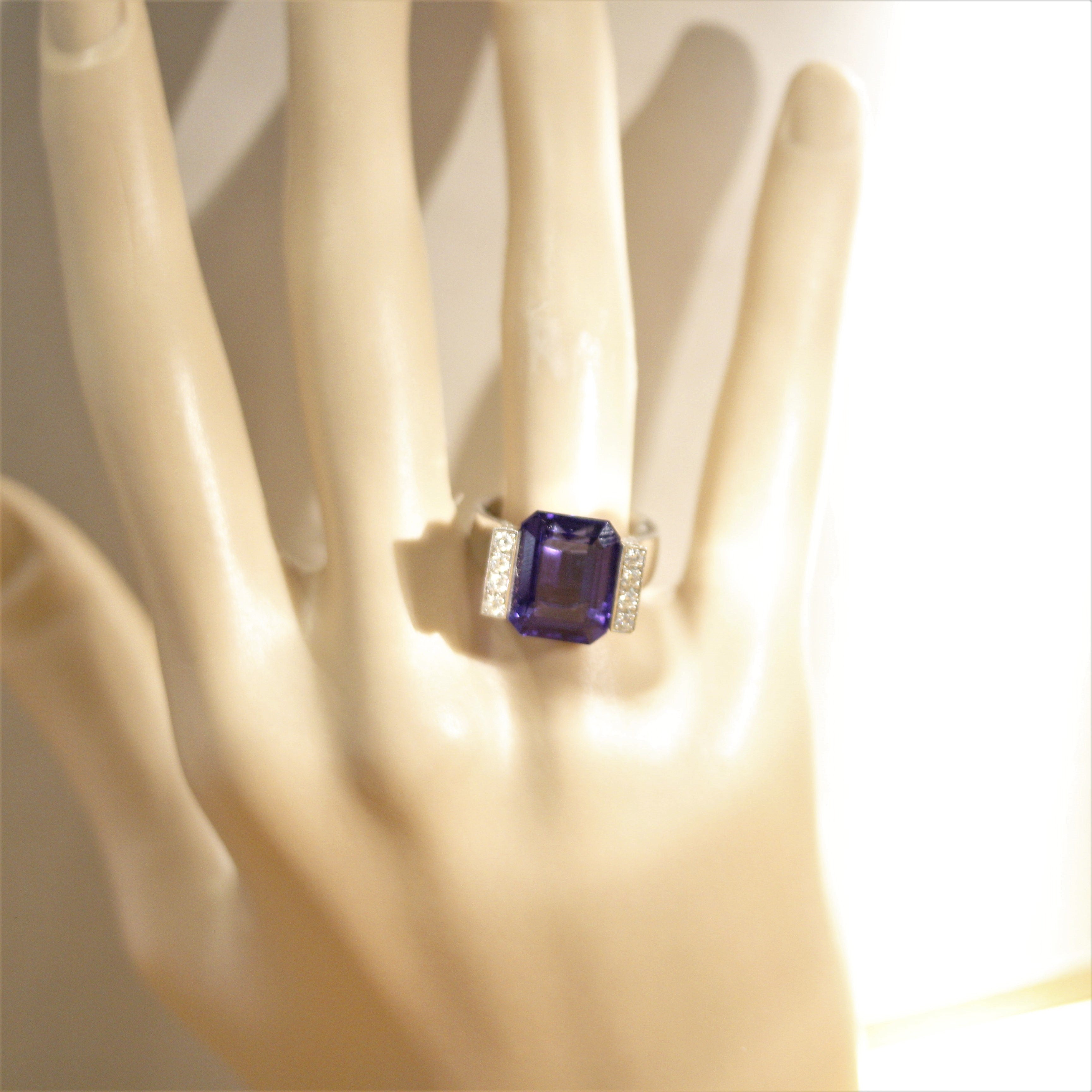 Tanzanite Diamond Platinum Ring