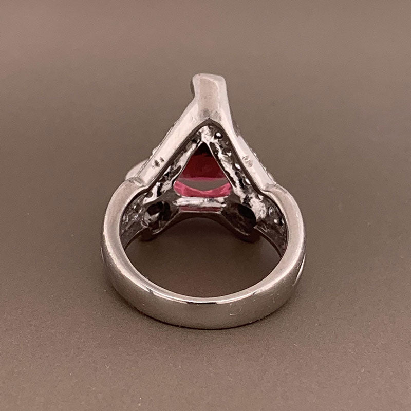 Pink Tourmaline Diamond Platinum Ring