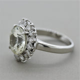 White Sapphire Diamond Platinum Ring