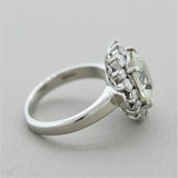 White Sapphire Diamond Platinum Ring