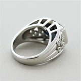 Indicolite Tourmaline Diamond Platinum Ring