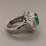 Gem Emerald Diamond Platinum Ring