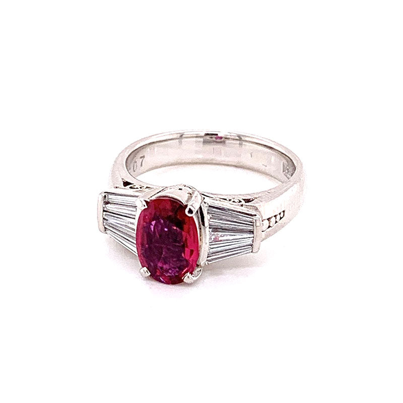 Ruby Diamond Platinum Ring