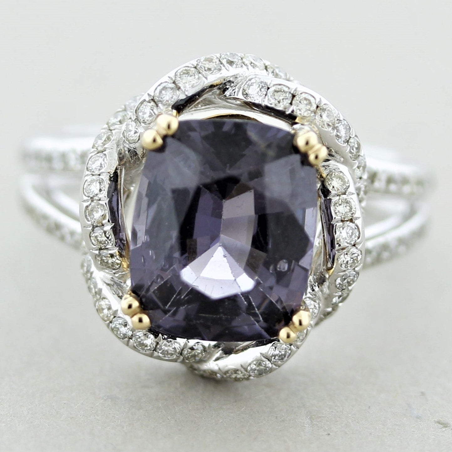 Spinel Diamond Gold Ring