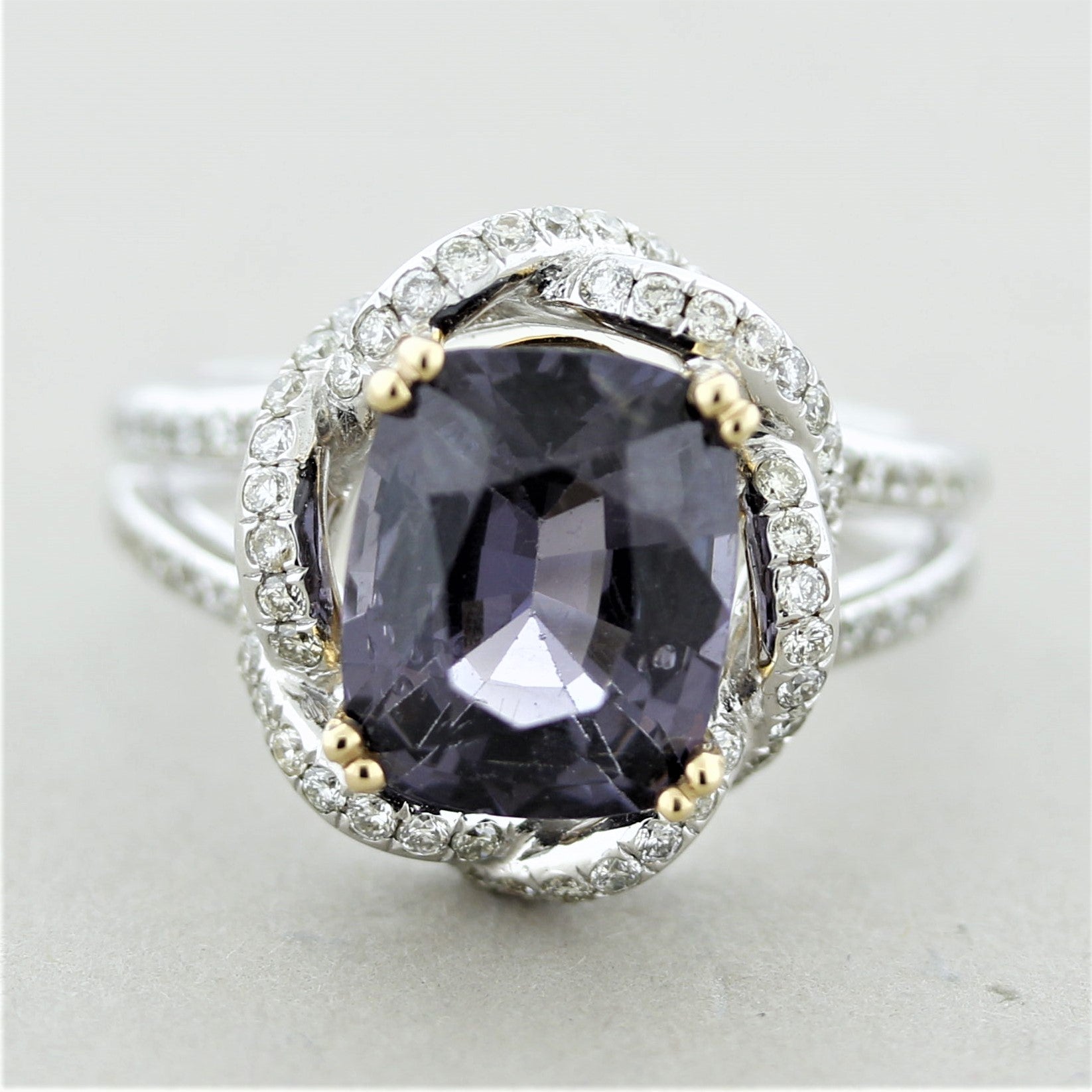 Spinel Diamond Gold Ring