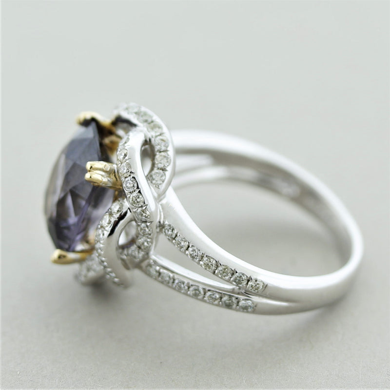 Spinel Diamond Gold Ring