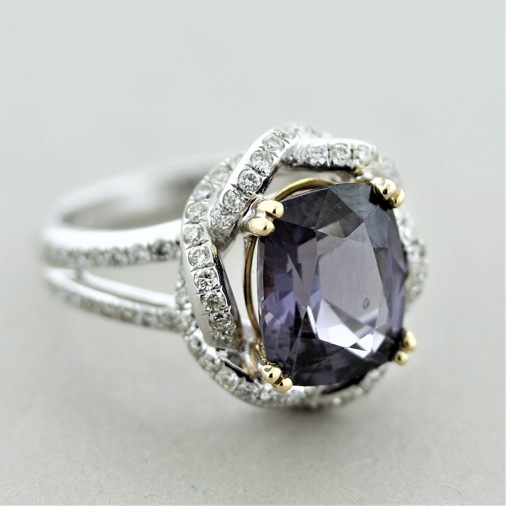 Spinel Diamond Gold Ring