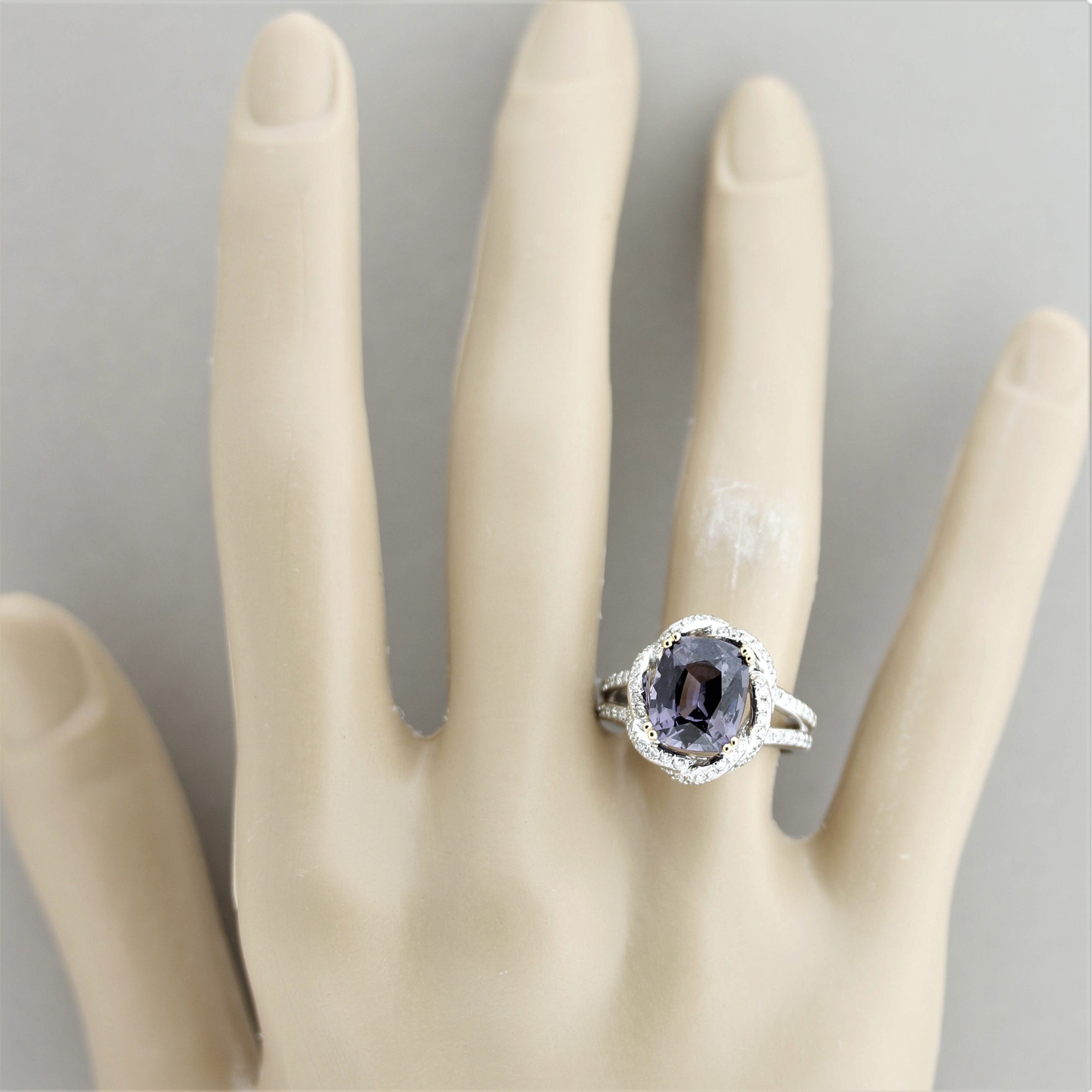 Spinel Diamond Gold Ring