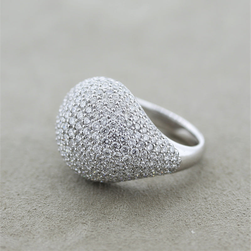 Diamond Pave Gold Dome Ring
