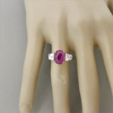 Cabochon Ruby Diamond Platinum Ring