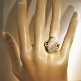 Diamond Pave Navette-Style Gold Ring