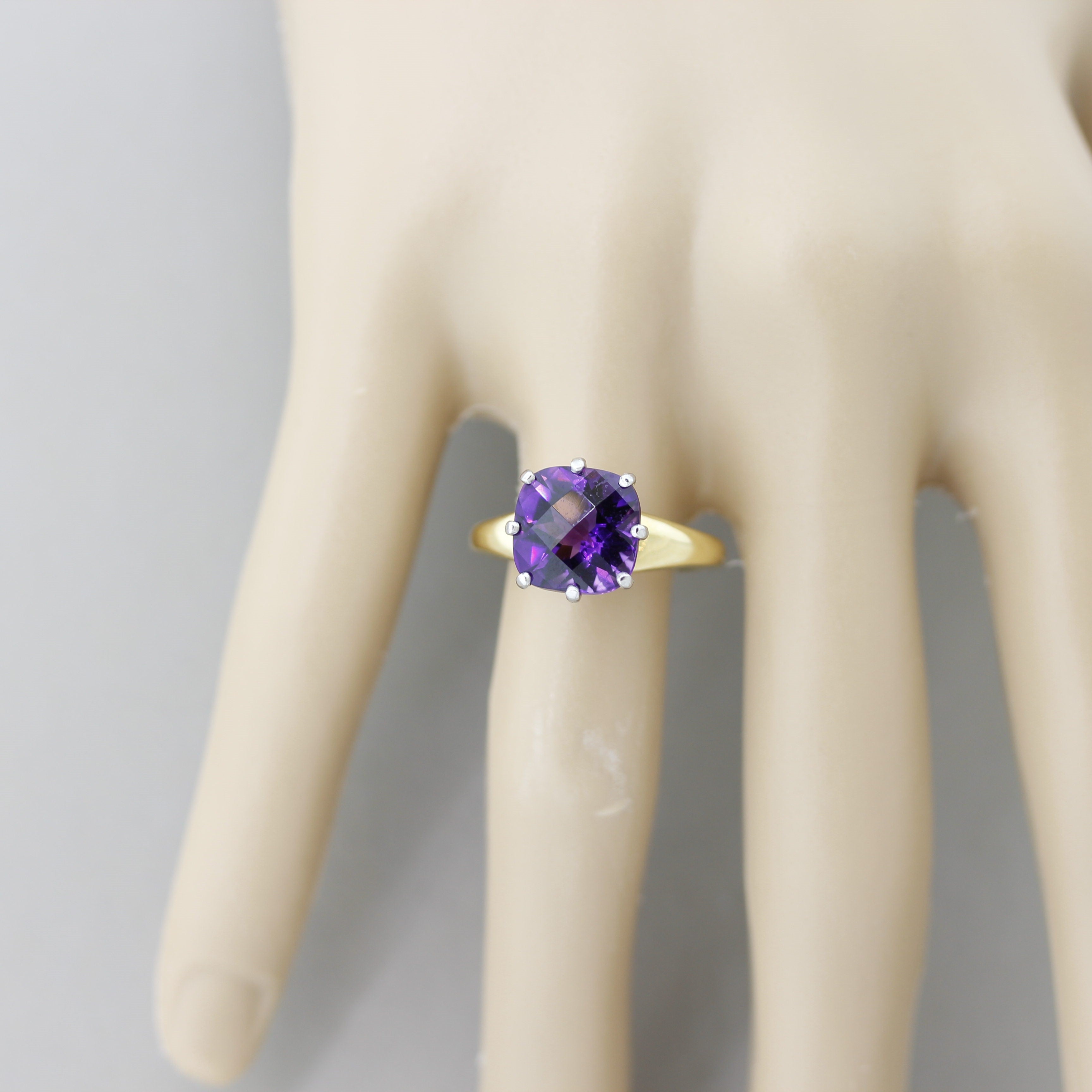 Amethyst Diamond Gold & Platinum Ring