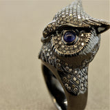 Diamond Owl Gold Life-Like Animal Ring