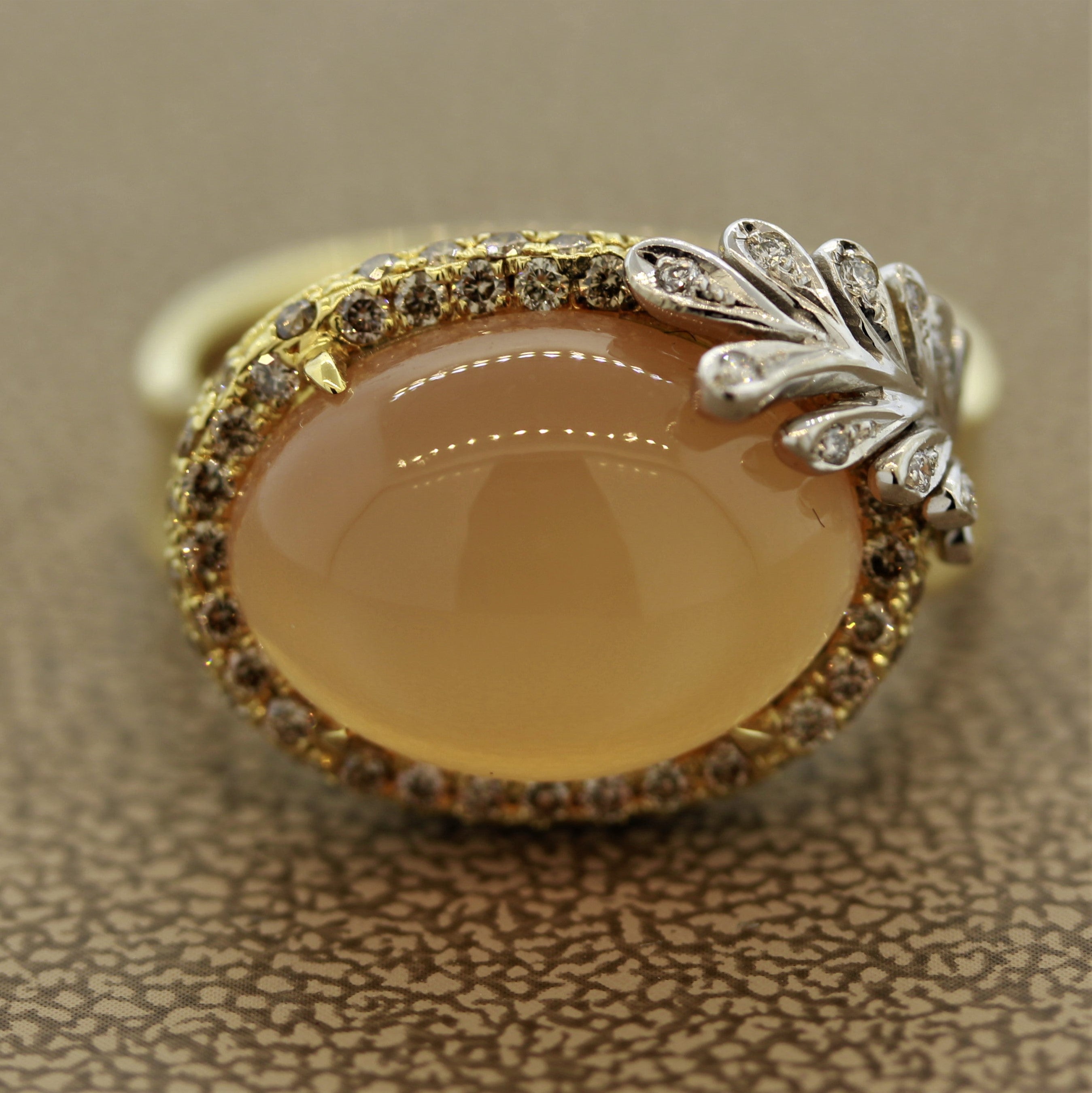 Cat’s Eye Moonstone Diamond Gold Ring