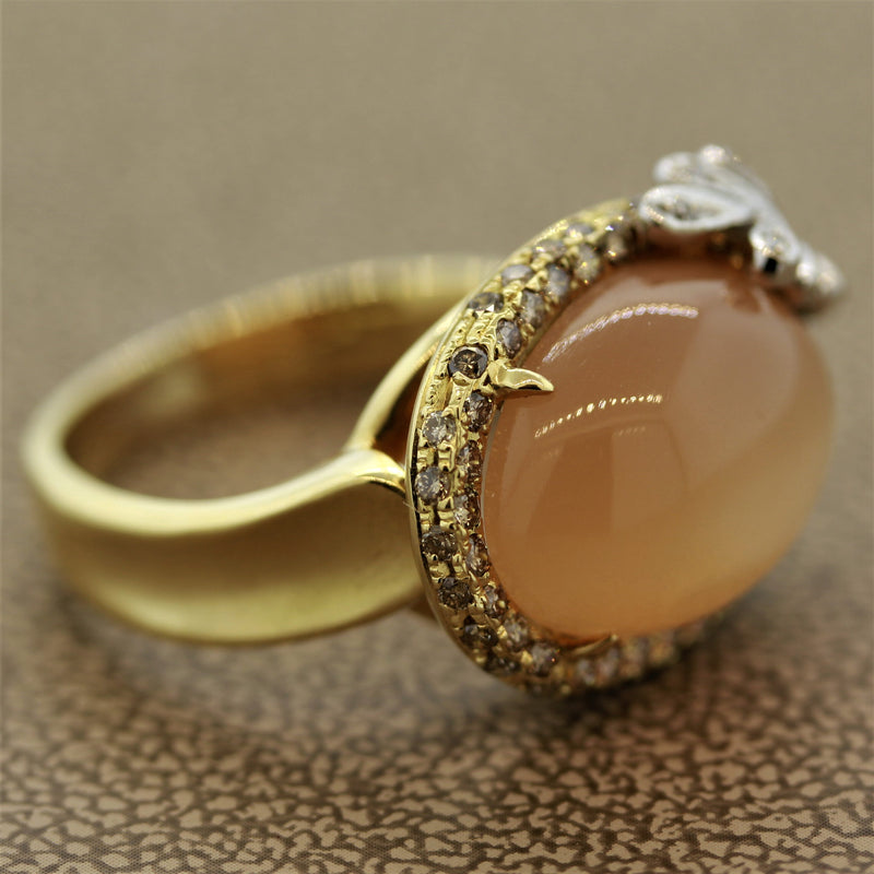 Cat’s Eye Moonstone Diamond Gold Ring