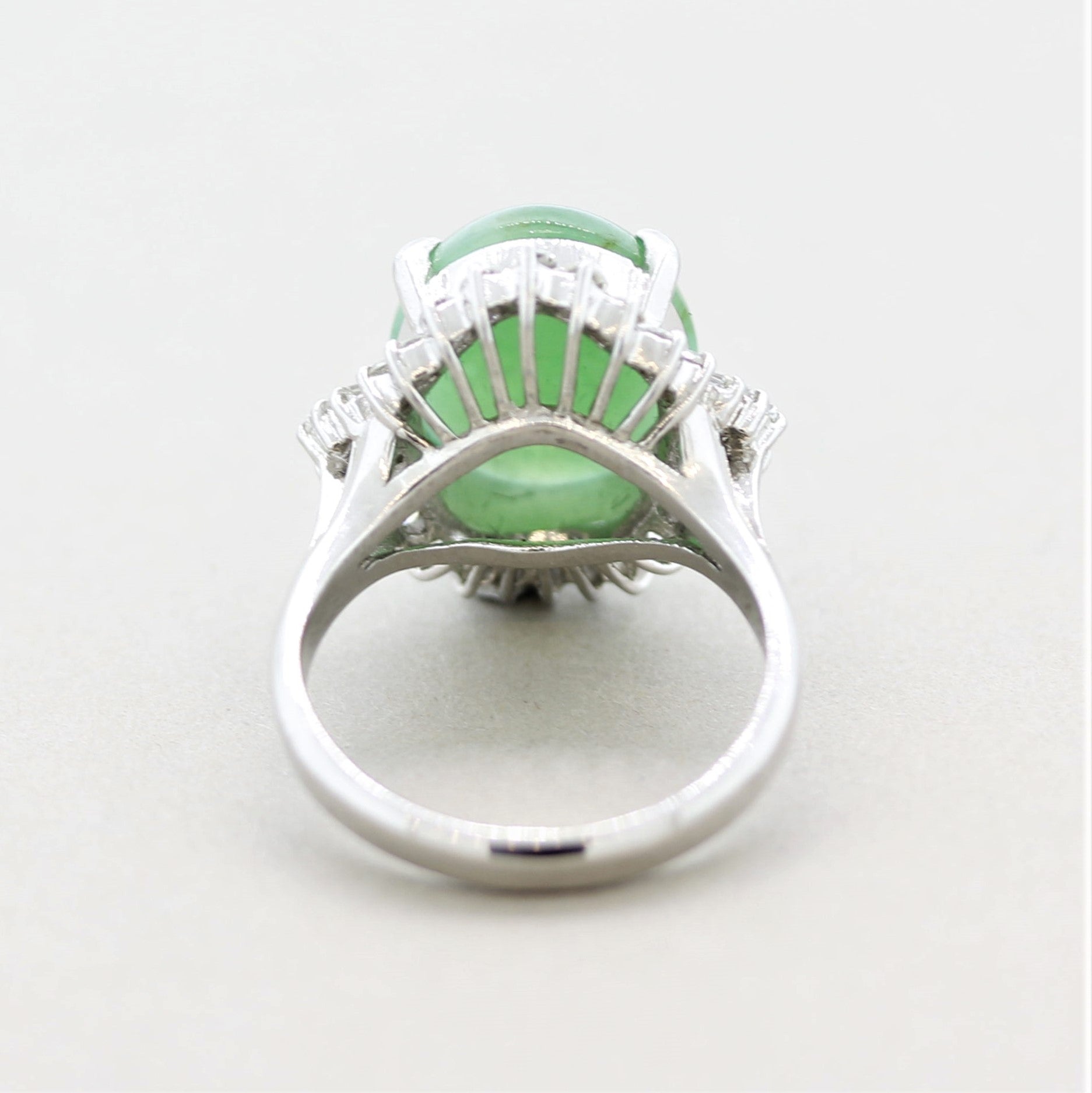 Jadeite Jade Diamond Platinum Ring