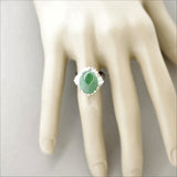 Jadeite Jade Diamond Platinum Ring