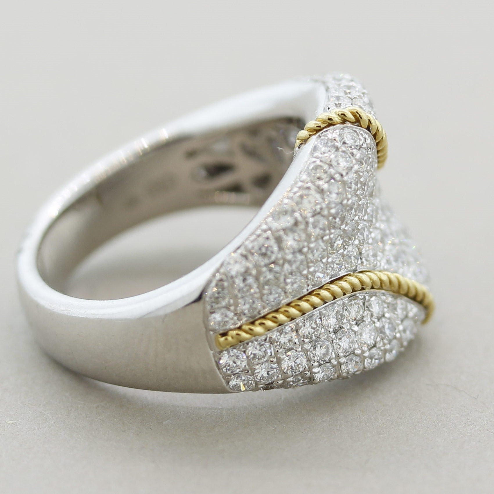 Diamond Pave Gold Ribbon Ring