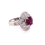 Gem Ruby Diamond Platinum Ring