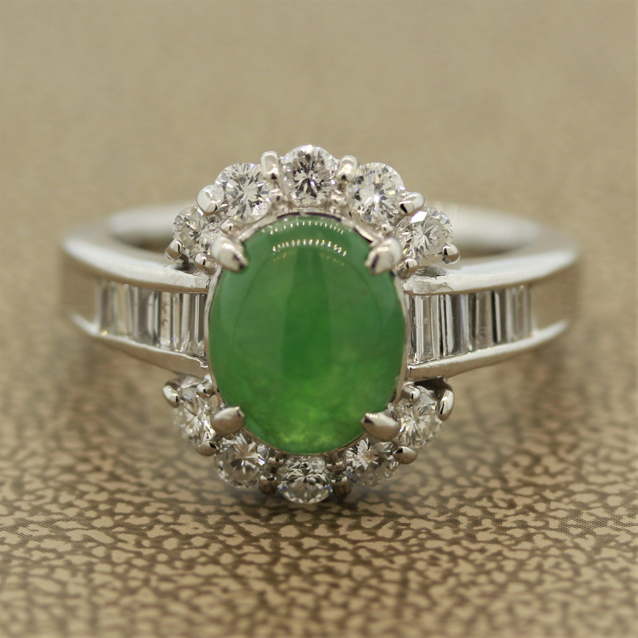 Everyday Jadeite Jade Diamond Platinum Ring