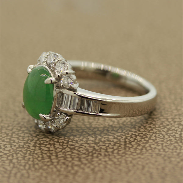 Everyday Jadeite Jade Diamond Platinum Ring