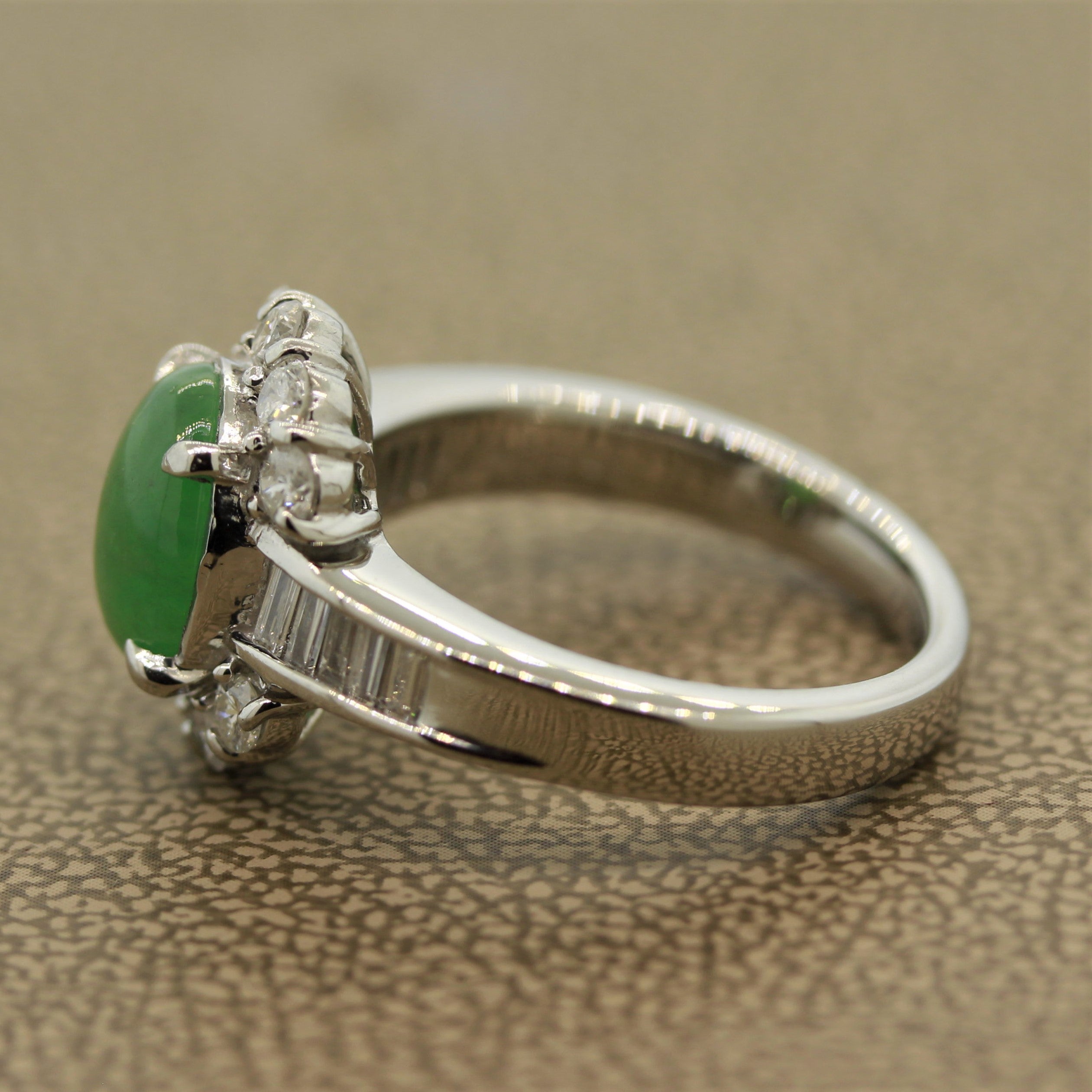 Everyday Jadeite Jade Diamond Platinum Ring