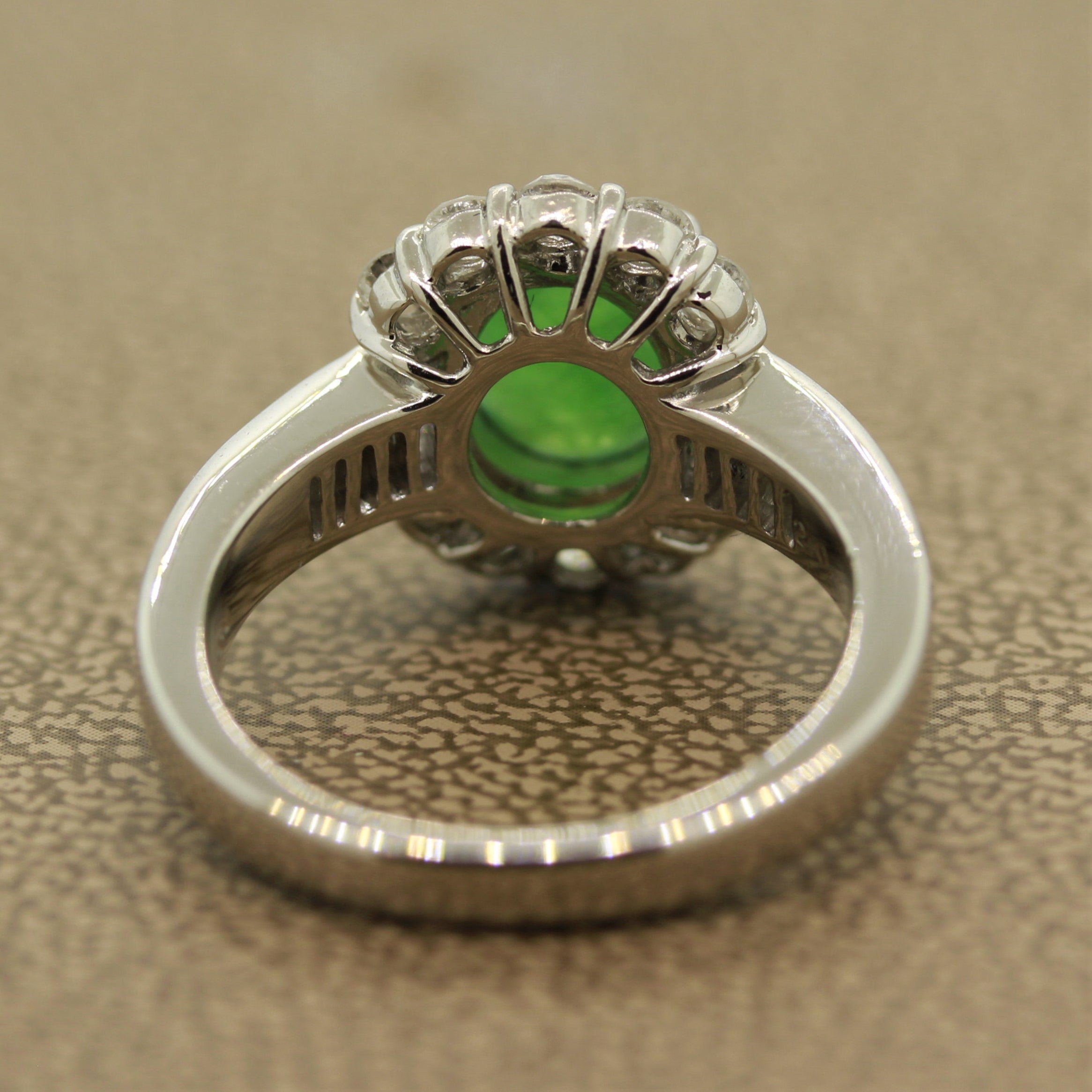 Everyday Jadeite Jade Diamond Platinum Ring