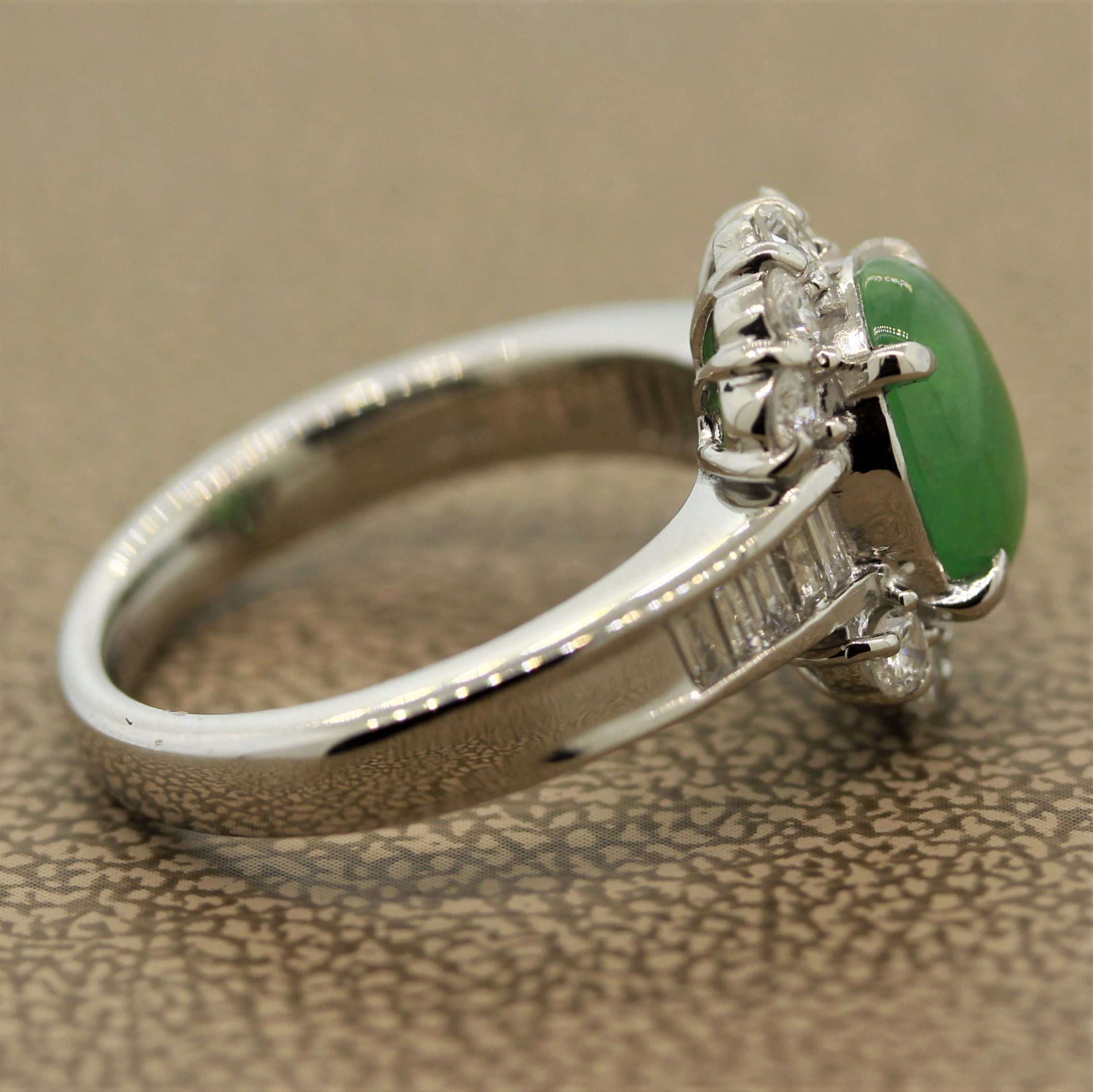 Everyday Jadeite Jade Diamond Platinum Ring