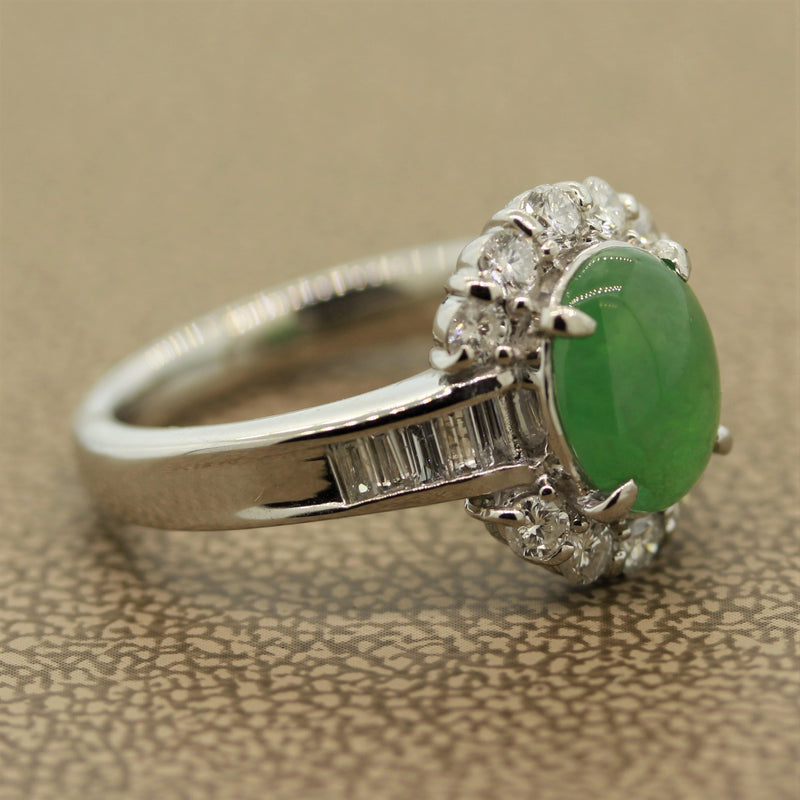 Everyday Jadeite Jade Diamond Platinum Ring