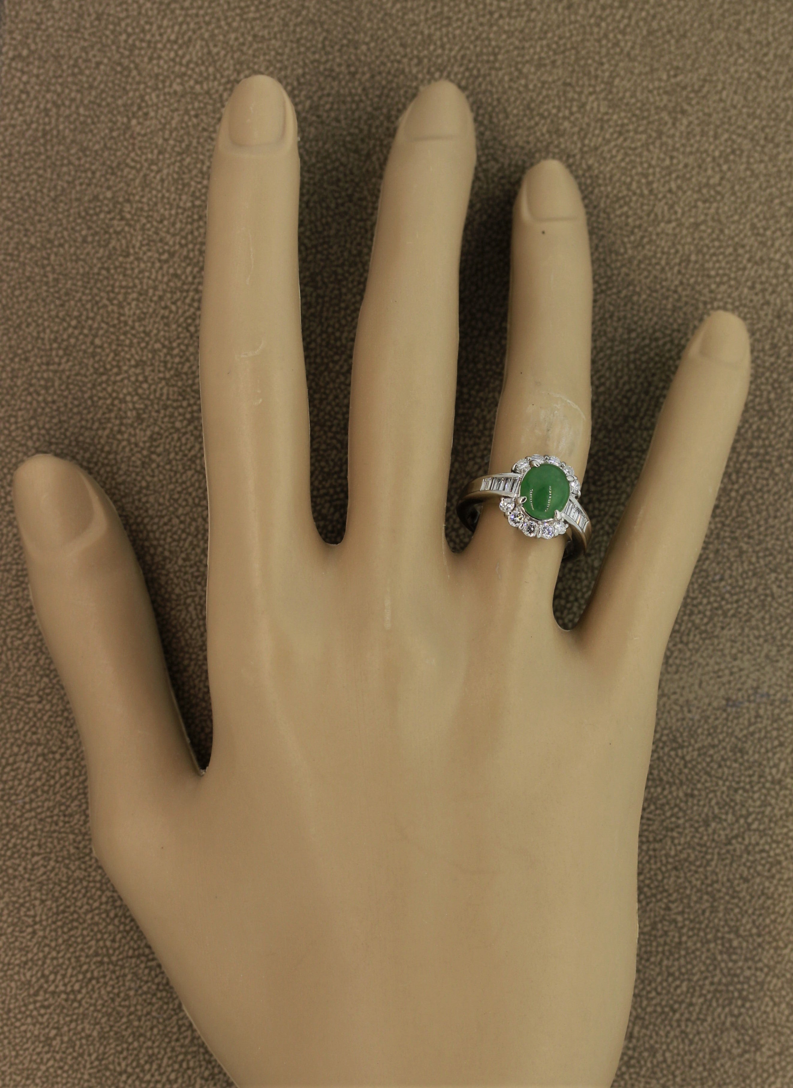 Everyday Jadeite Jade Diamond Platinum Ring