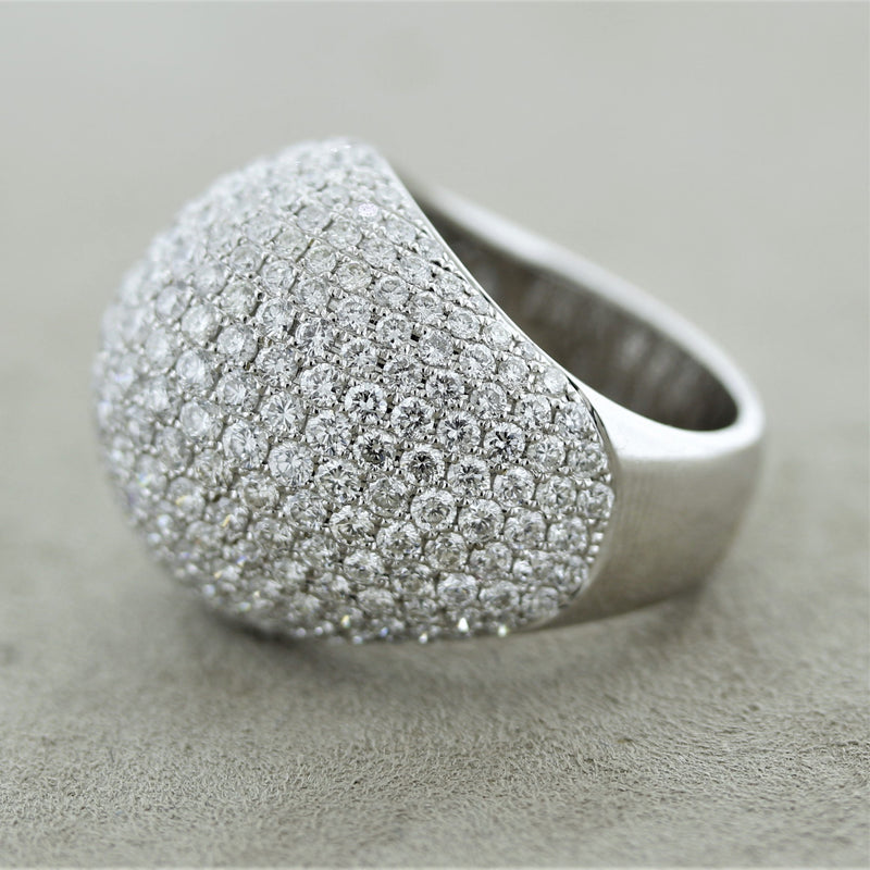Diamond Pave Gold Domed Cocktail Ring