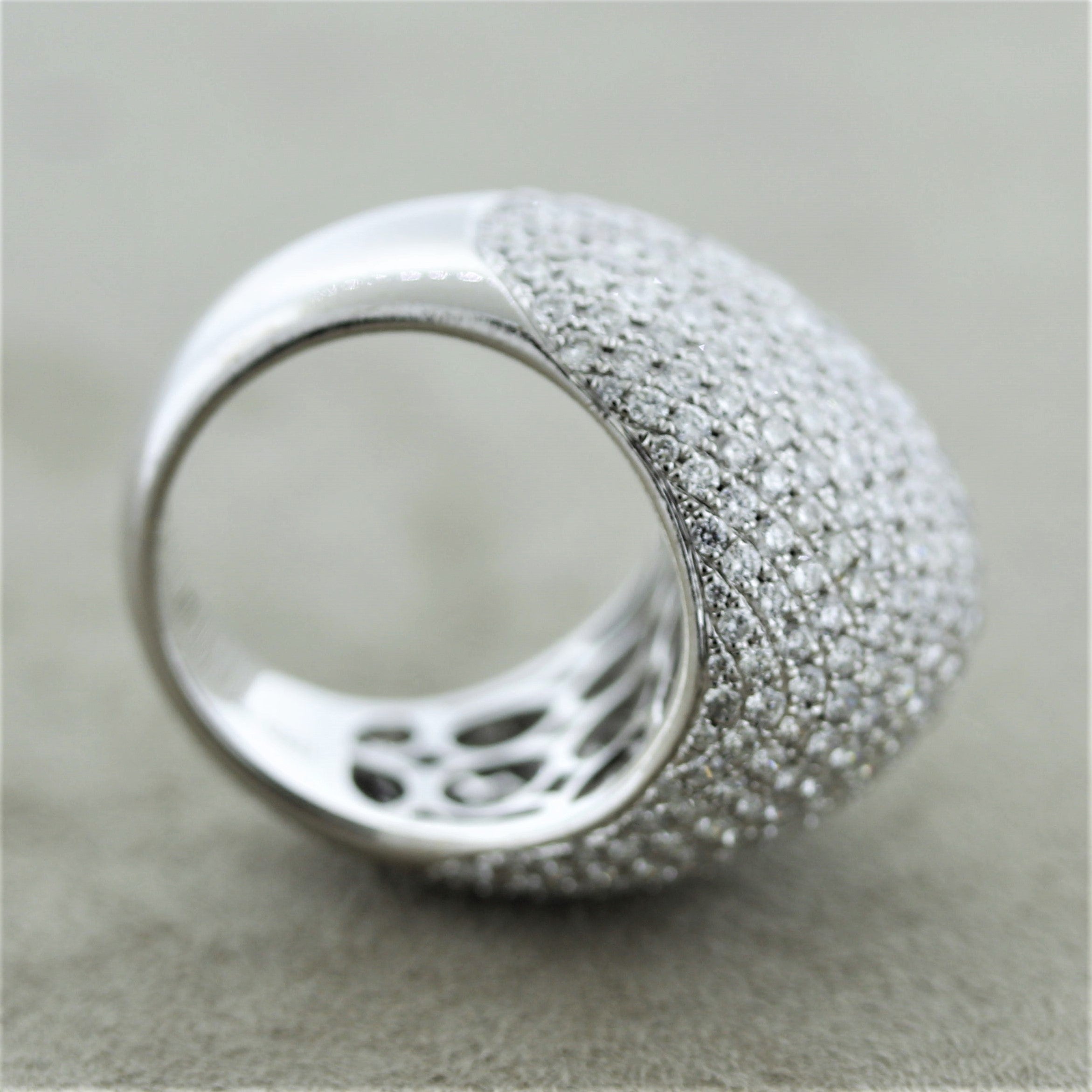 Diamond Pave Gold Domed Cocktail Ring