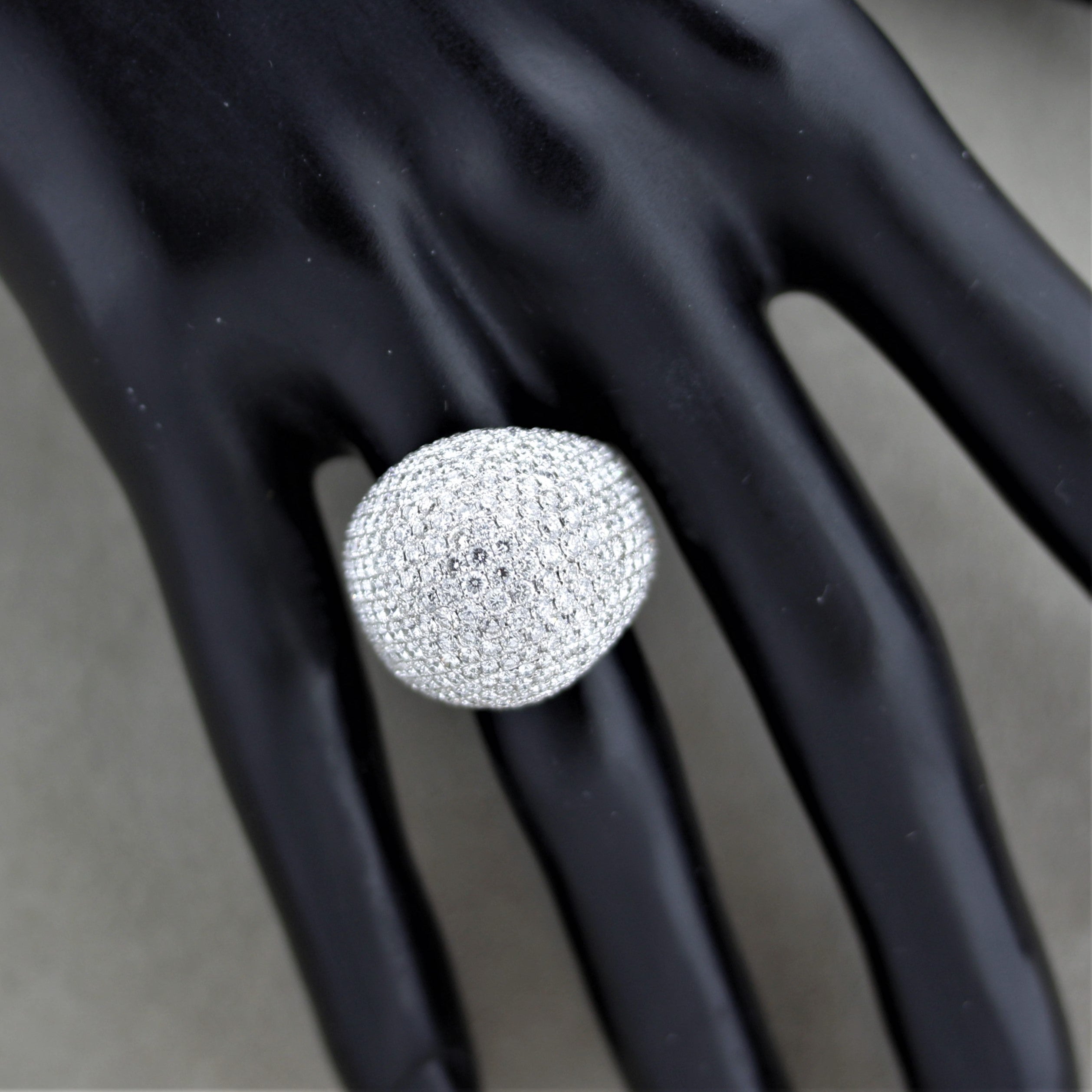 Diamond Pave Gold Domed Cocktail Ring