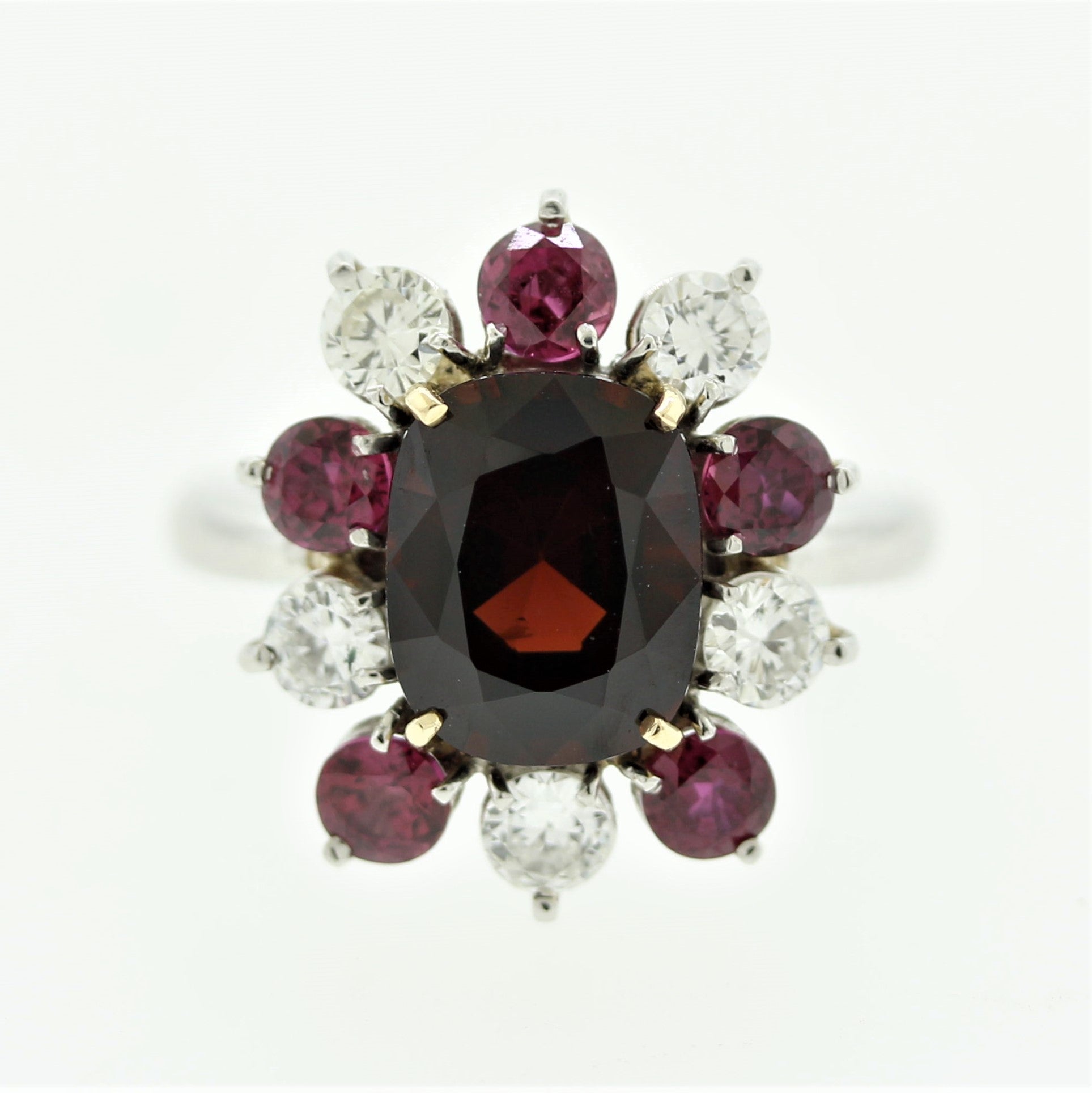 Spinel Diamond Ruby Platinum & Gold Ring, GIA Certified