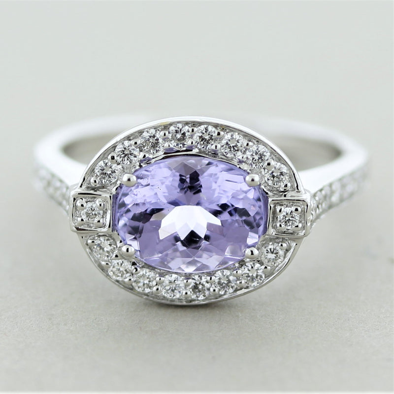 Violet Spinel Diamond Gold Ring