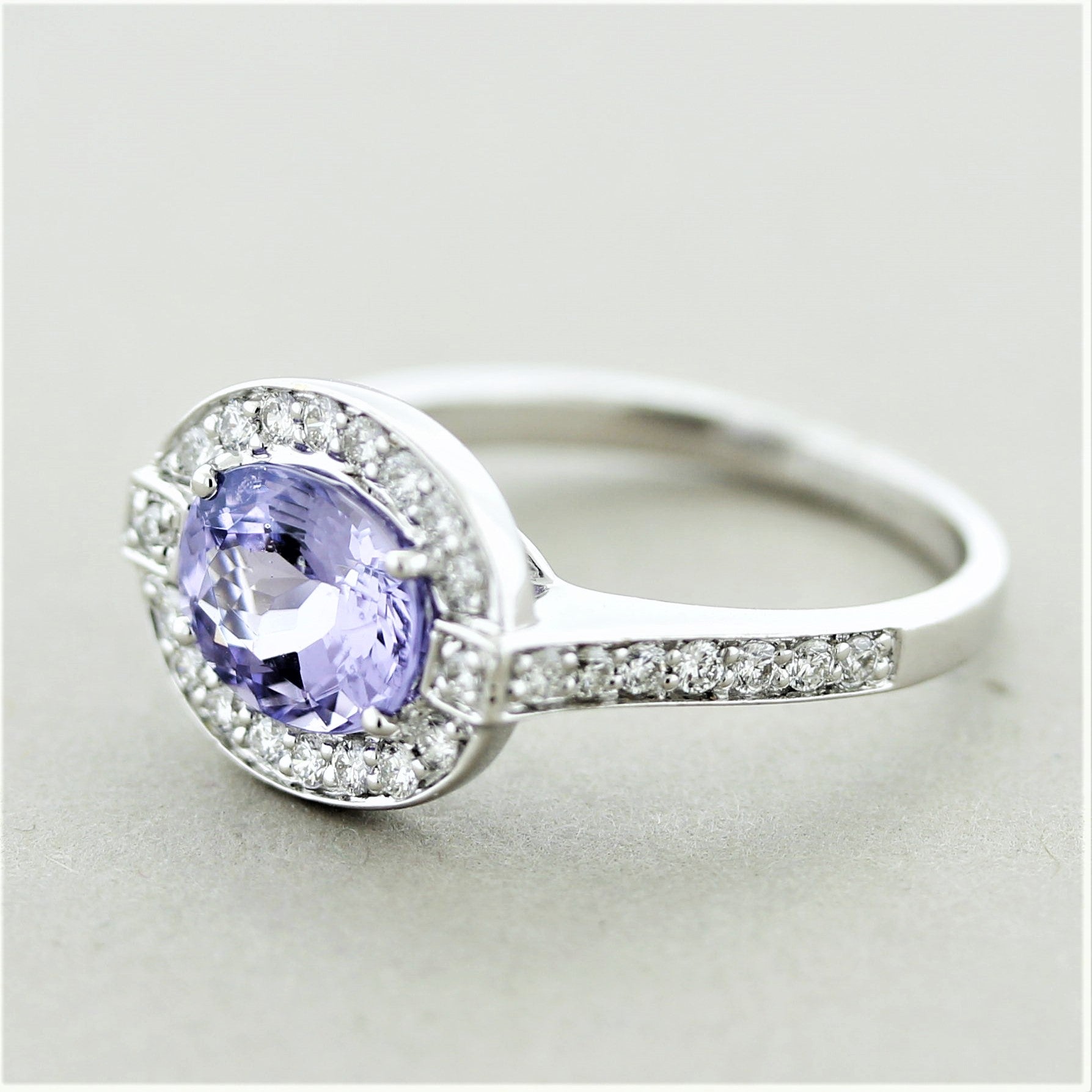 Violet Spinel Diamond Gold Ring