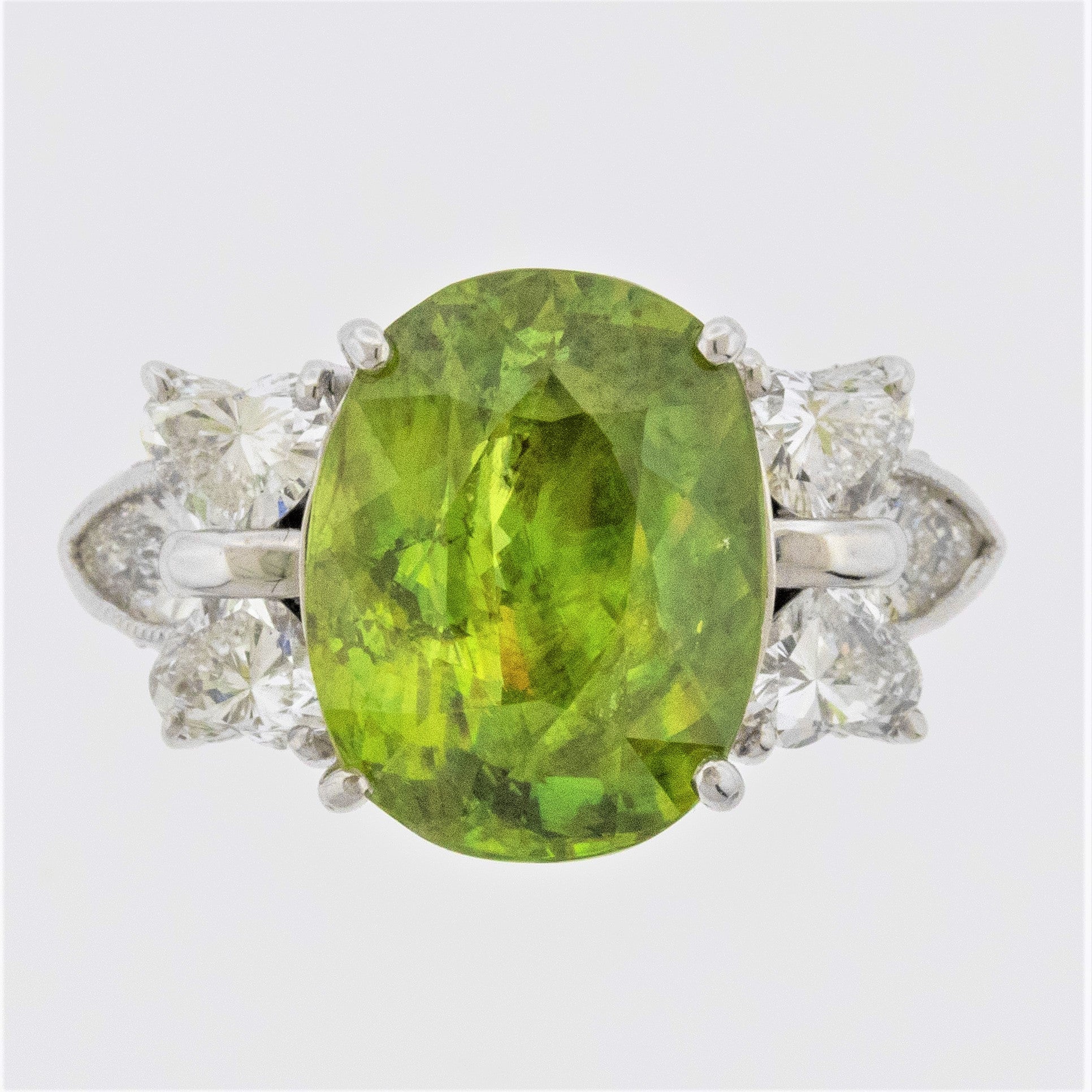 Sphene Diamond Gold Cocktail Ring