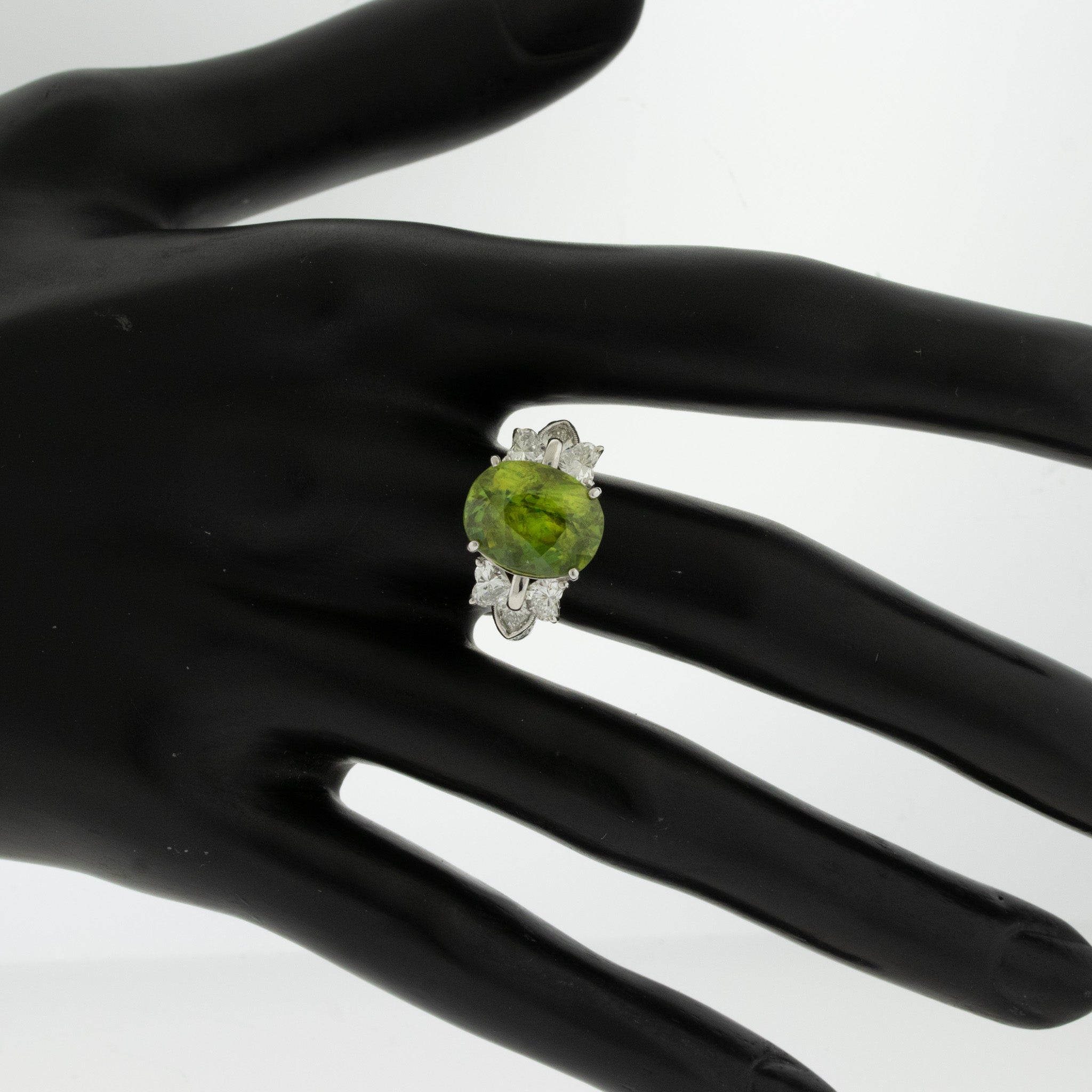 Sphene Diamond Gold Cocktail Ring