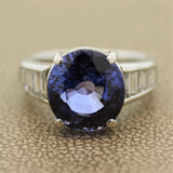 9.35ct Sapphire Diamond Platinum Ring, GIA Certified No-Heat
