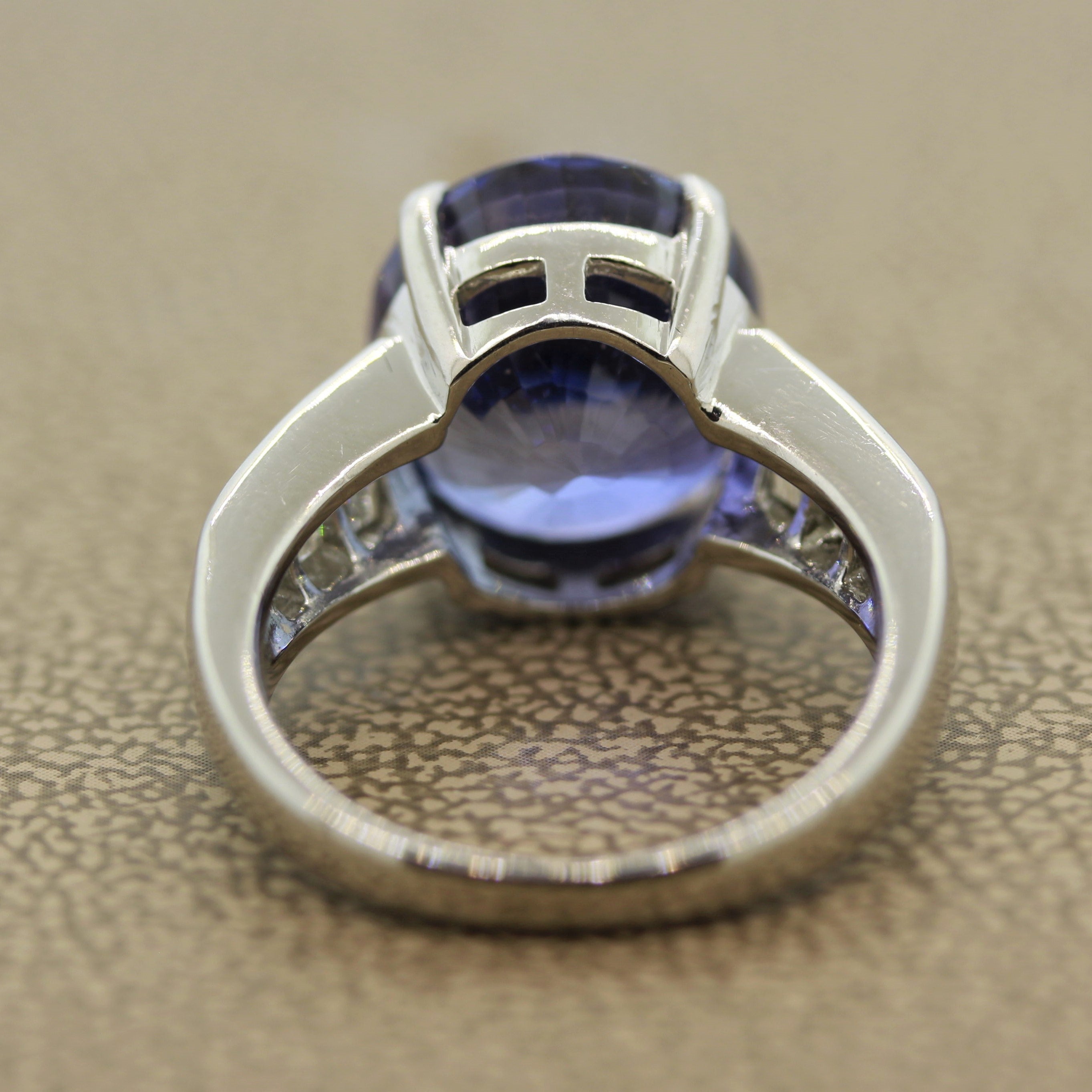 9.35ct Sapphire Diamond Platinum Ring, GIA Certified No-Heat