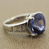 9.35ct Sapphire Diamond Platinum Ring, GIA Certified No-Heat