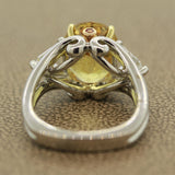 Extra Fine Yellow Sapphire Diamond Platinum Ring, GIA Certified