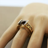 Bellarri Smoky Quartz Citrine Diamond Gold Ring