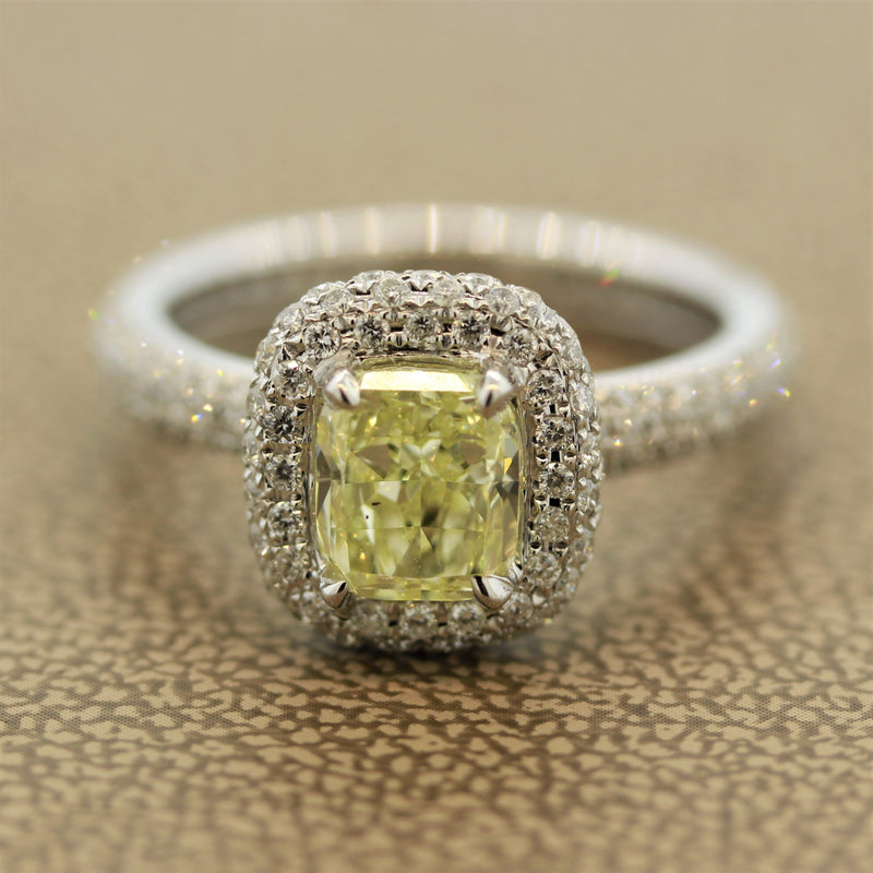 Fancy Yellow Diamond Gold Eternity Engagement Ring