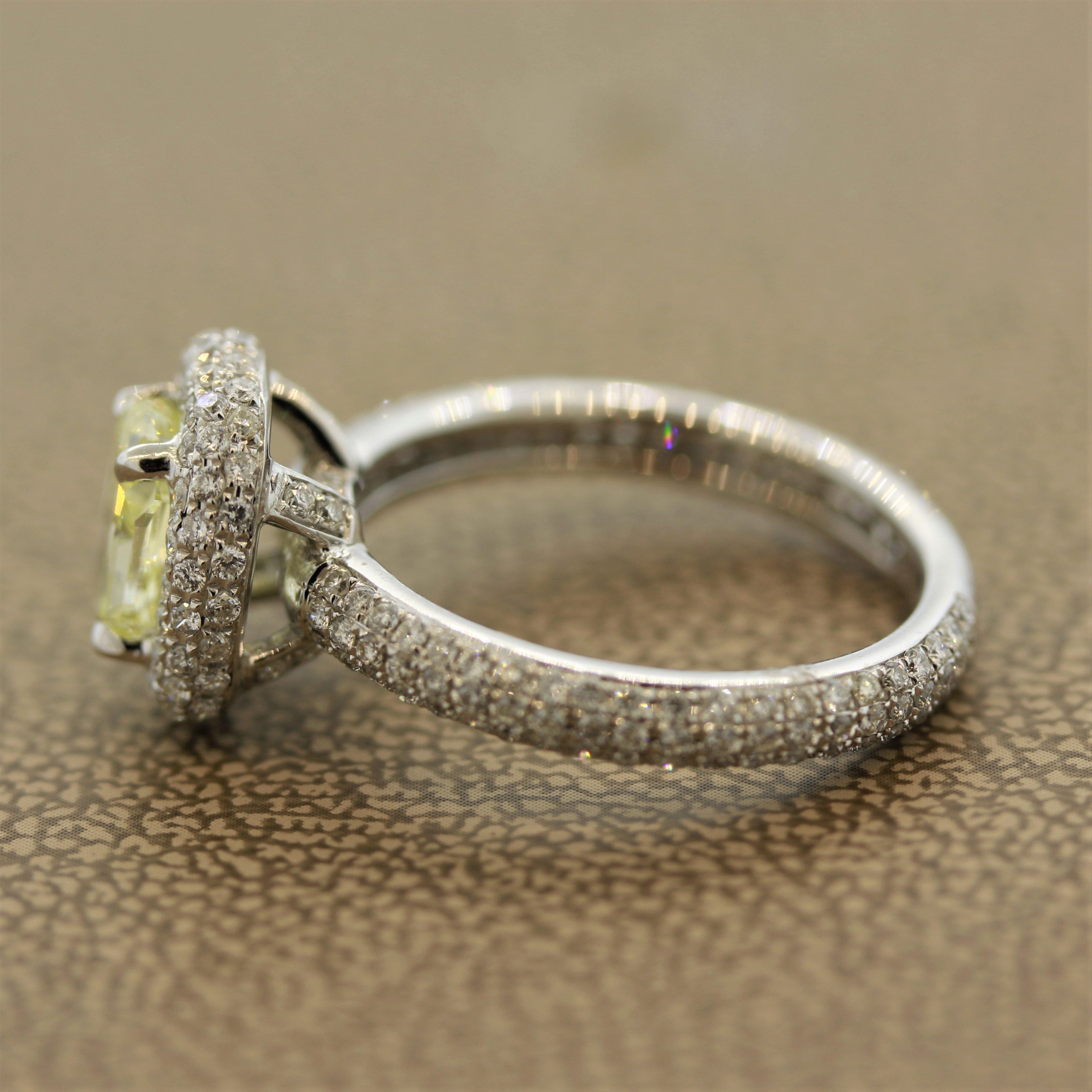 Fancy Yellow Diamond Gold Eternity Engagement Ring