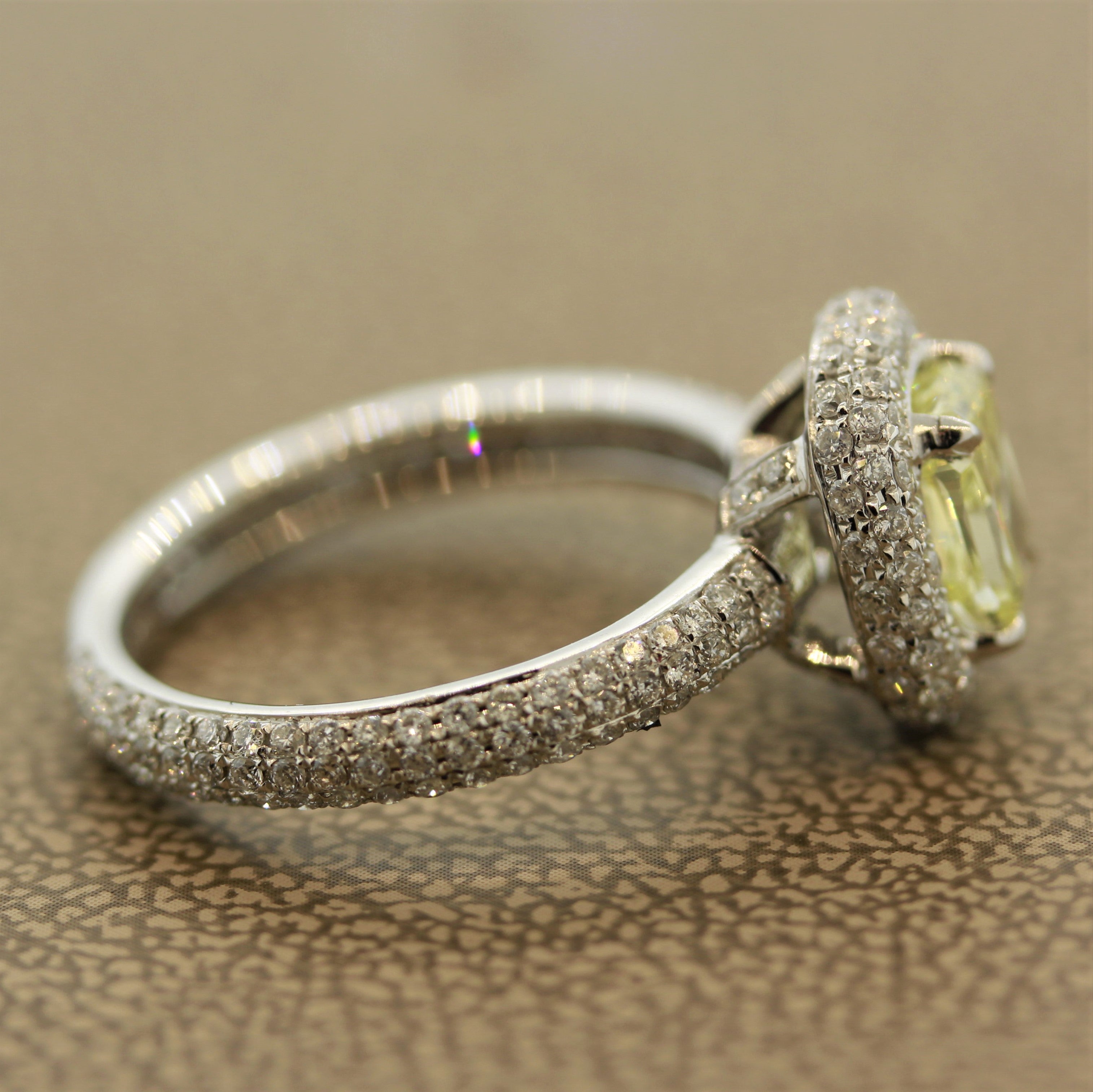 Fancy Yellow Diamond Gold Eternity Engagement Ring