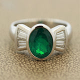 Fine Emerald Diamond Gold Ring