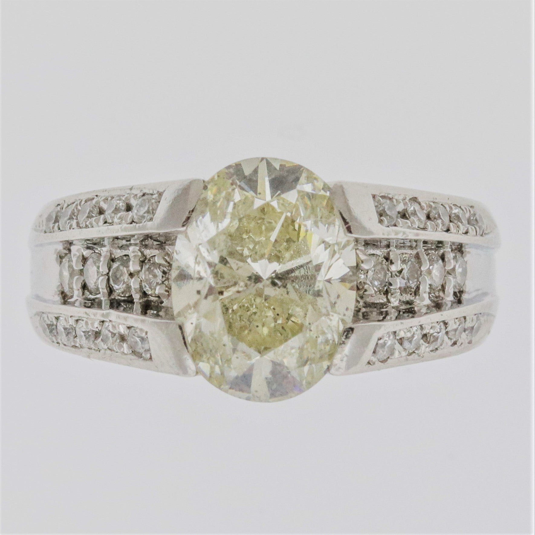 3.01ct Oval Diamond Platinum Ring