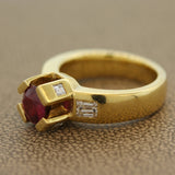 Ruby Diamond “Crown Prong” Gold Ring