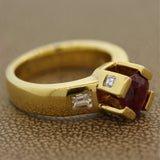 Ruby Diamond “Crown Prong” Gold Ring